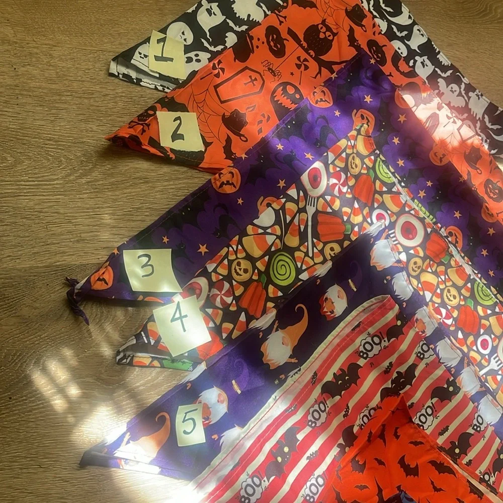 Doggie pet scarfs lightweight, 4 for $20.00 adjustable small large dogs NEW